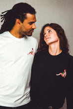 Load image into Gallery viewer, black Unisex sweatshirt and white unisex tshirt with cactus design
