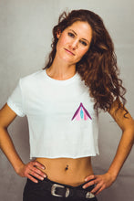 Load image into Gallery viewer, white Crop Top for women with embroidered clitoris design

